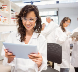 Scientists researching molecular analysis